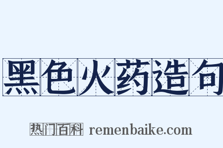 黑色火药造句是什么意思的图片